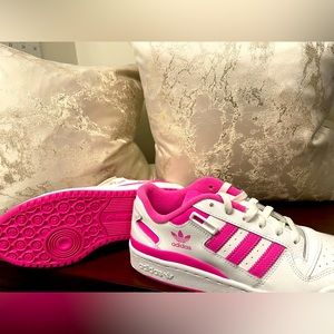 Pink & white adidas sneakers